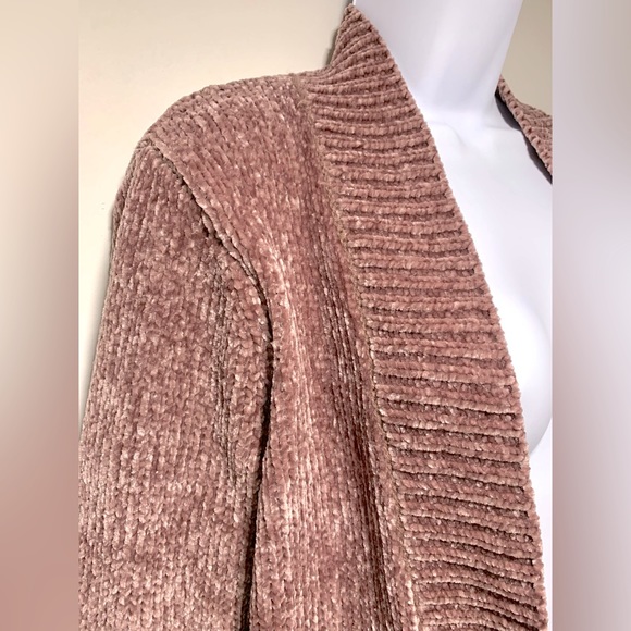 A New Day Light Pink Mauve Blush Chenille Cardigan Size XS - Picture 2 of 5